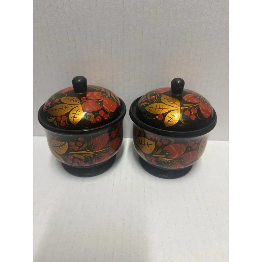 Vintage Russian Khokhloma Jar 4.